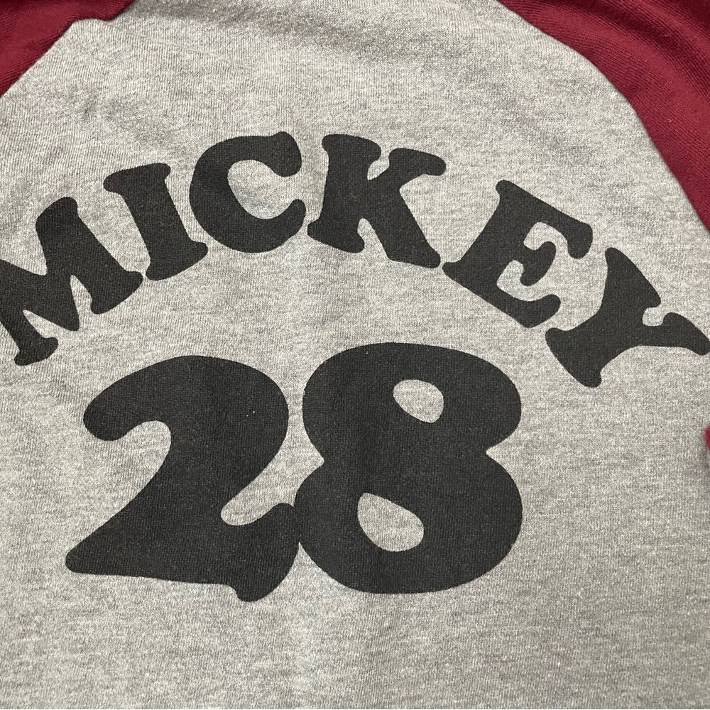 Disney Mickey Mouse Crewneck Sweater Size Small Gray/Burgundy/Yellow - Picture 5 of 5